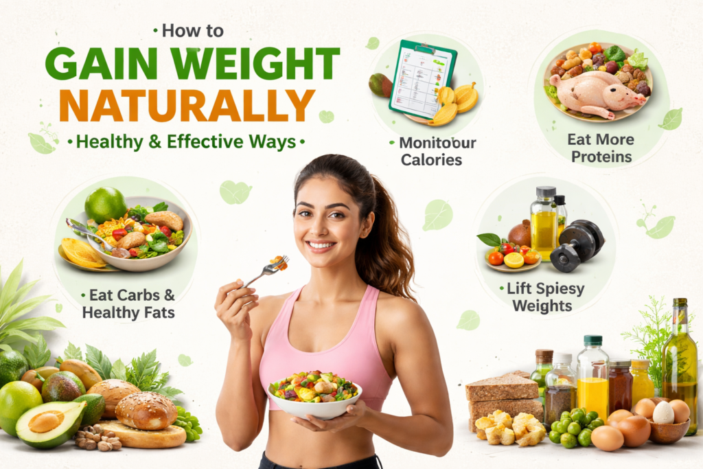 How to gain weight naturally with healthy foods, protein, carbs, fats, and weight training