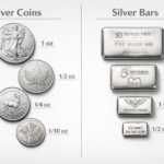 Physical silver investment options including silver coins and silver bars